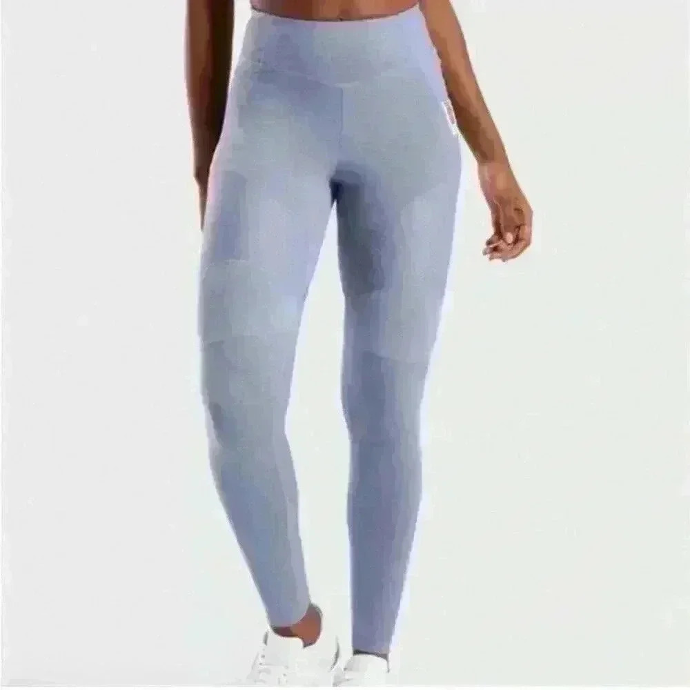 Gymshark True Texture Workout Leggings in Periwinkle Steel Blue Medium